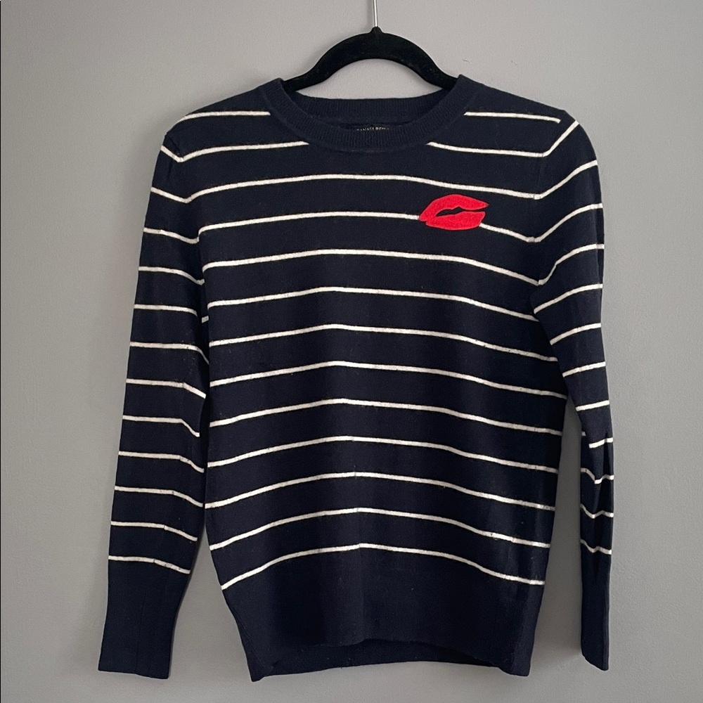 Banana Republic Stripped Navy Sweater